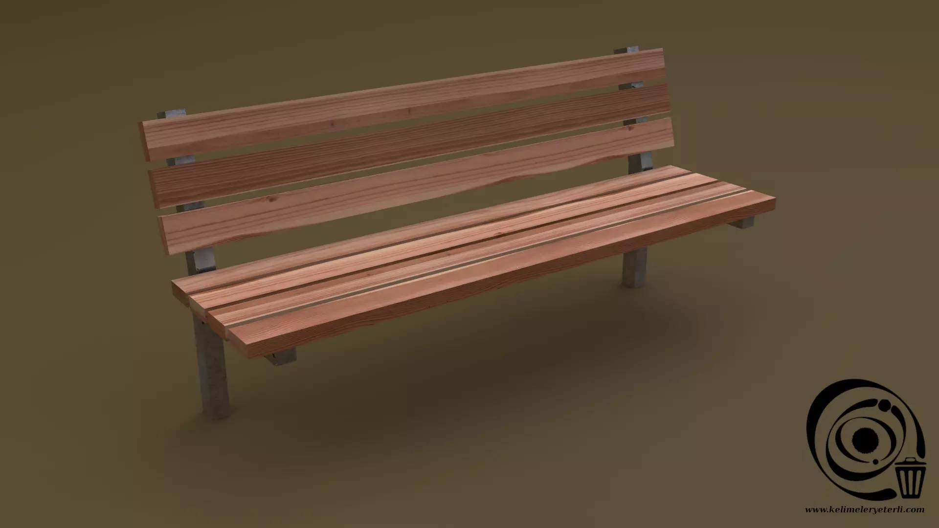 Bench 37 Low-poly 3D model_0
