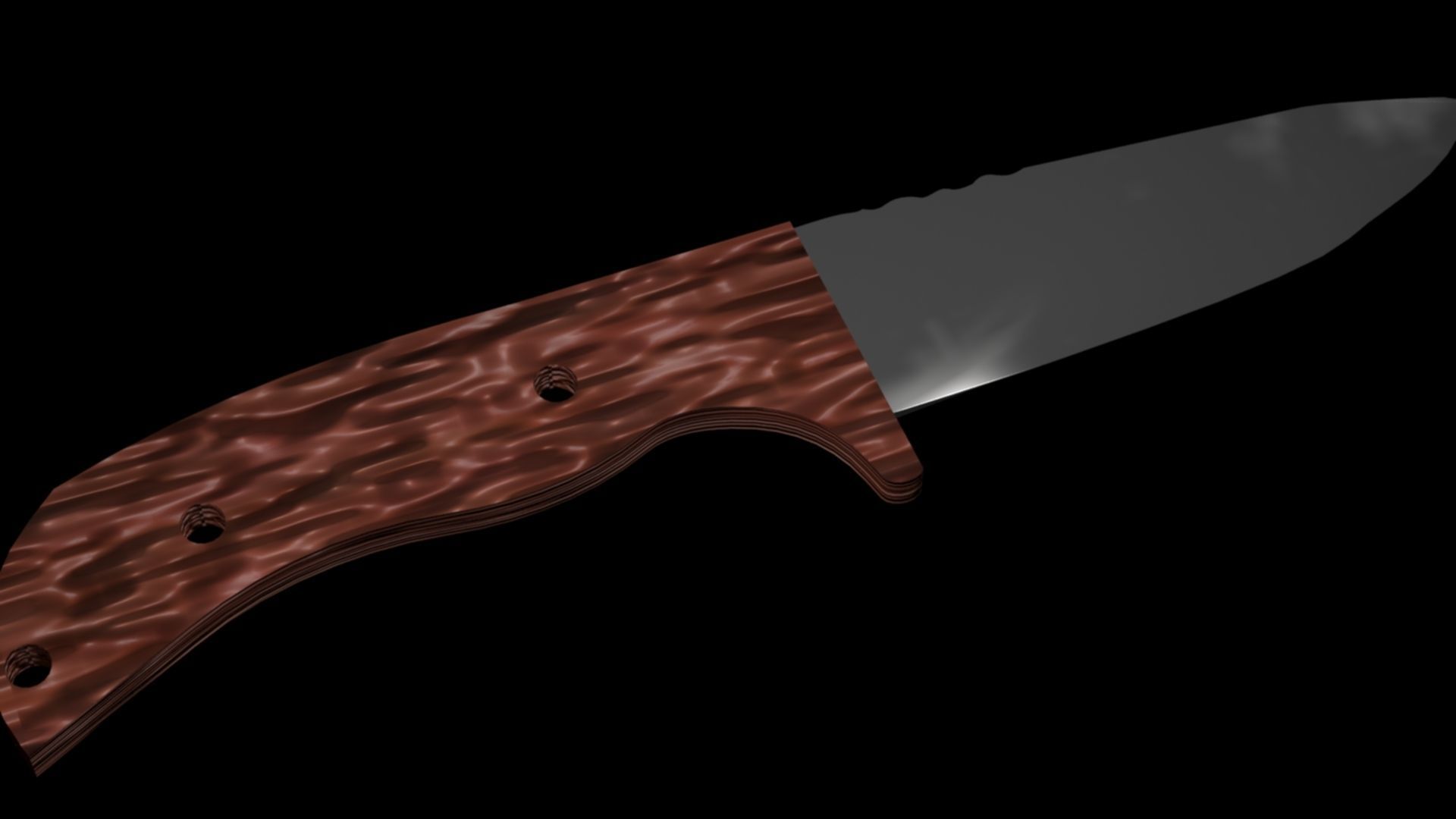 lowpoly knife 3d model Low-poly 3D model_2