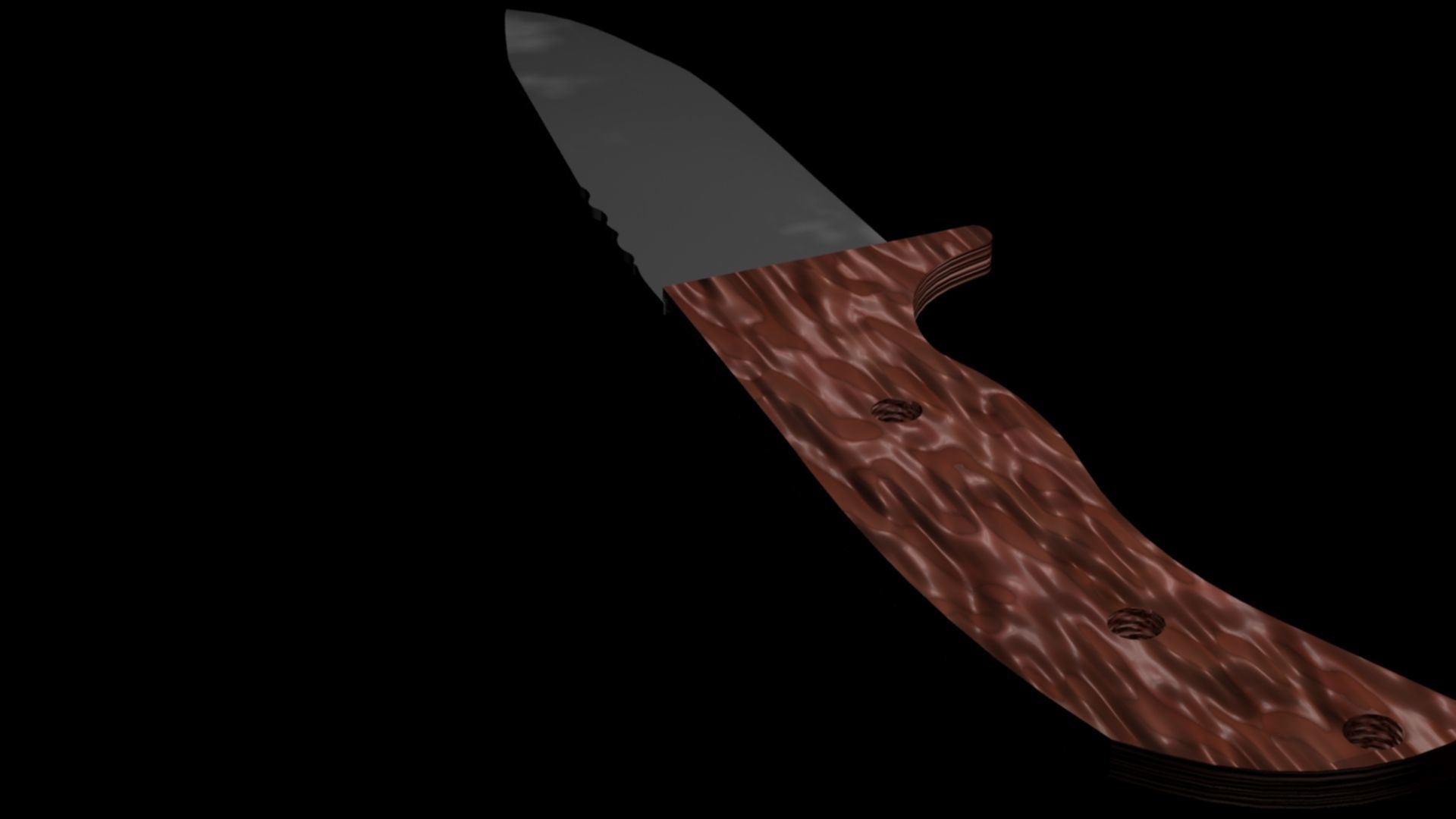 lowpoly knife 3d model Low-poly 3D model_3