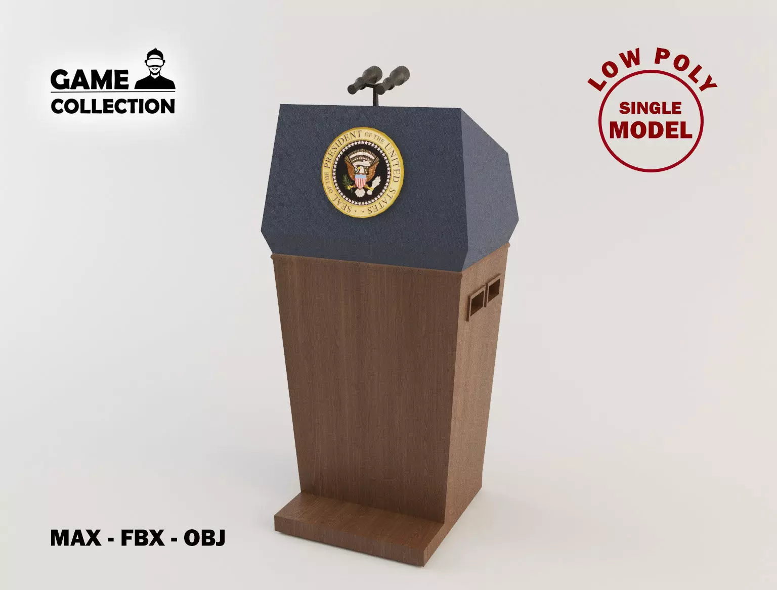 Presidential Podium Low-poly 3D model