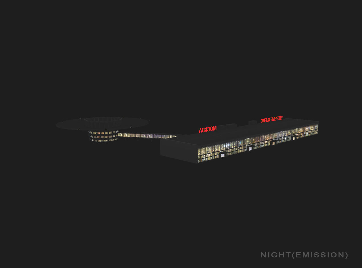Airport Terminal UUEE Terminal Glass Low-poly 3D model_15