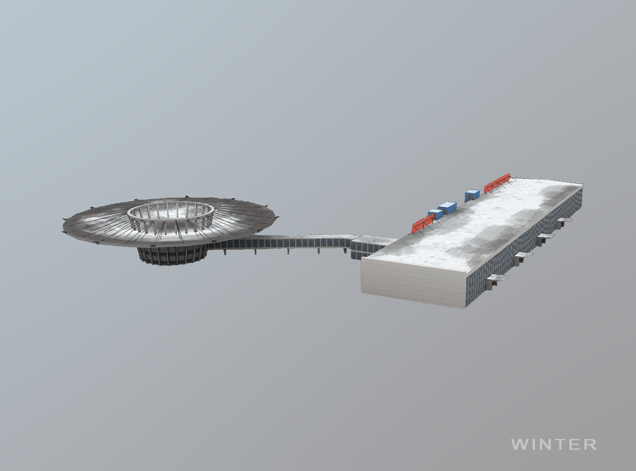 Airport Terminal UUEE Terminal Glass Low-poly 3D model_12
