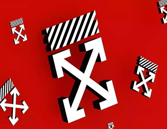 Off White sign Low-poly 3D model