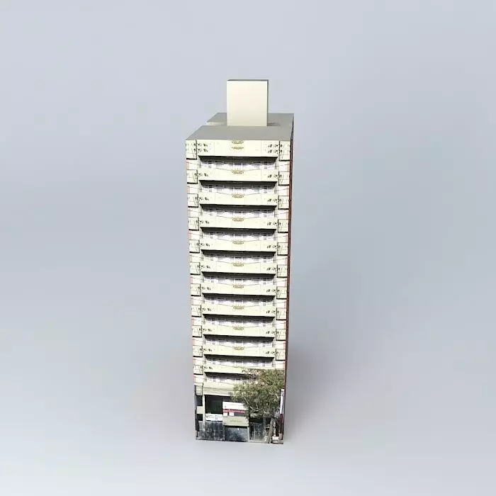 Building Plaza (Plaza Building) Free 3D model_0