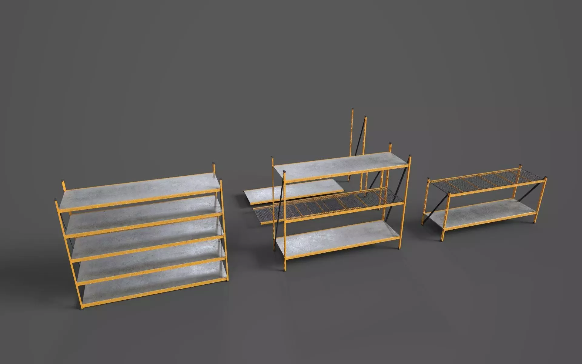 WAREHOUSE MODULAR RACK Low-poly 3D model_0