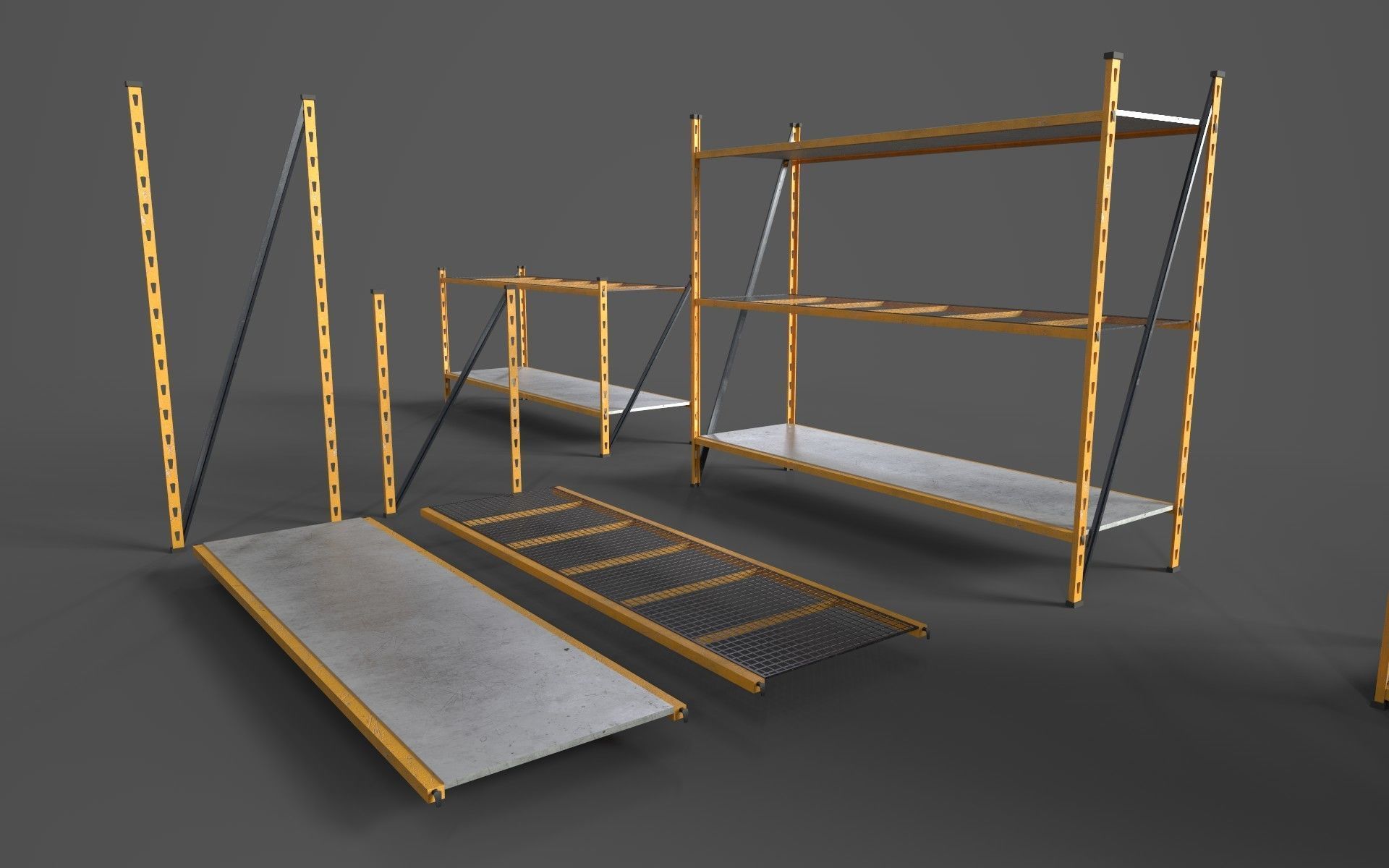 WAREHOUSE MODULAR RACK Low-poly 3D model_2