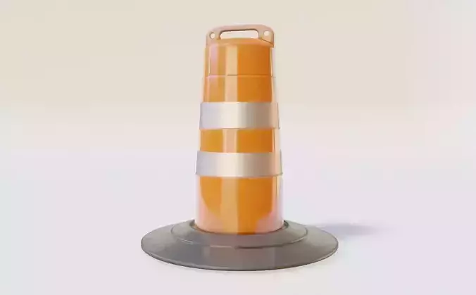 traffic Barrel Barricade with pbr textures Low-poly 3D model