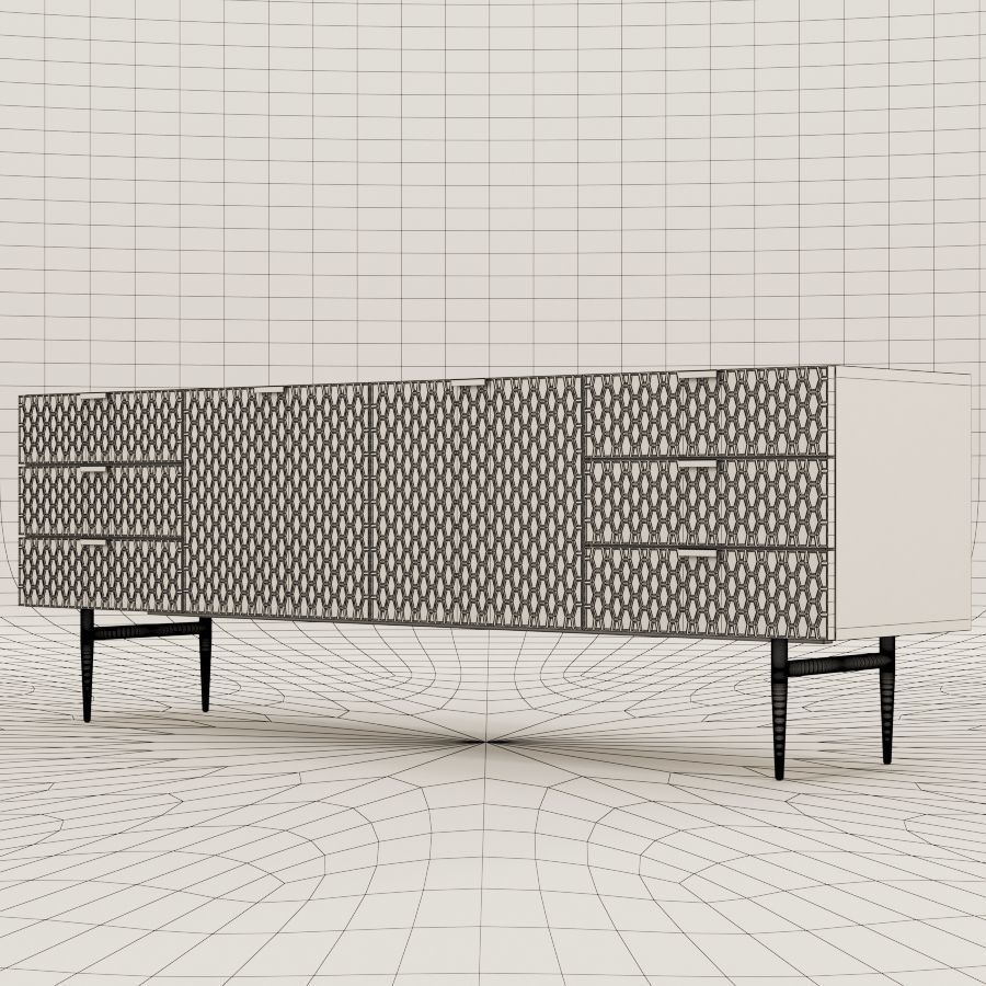 Audrey Media Console 3D model_5