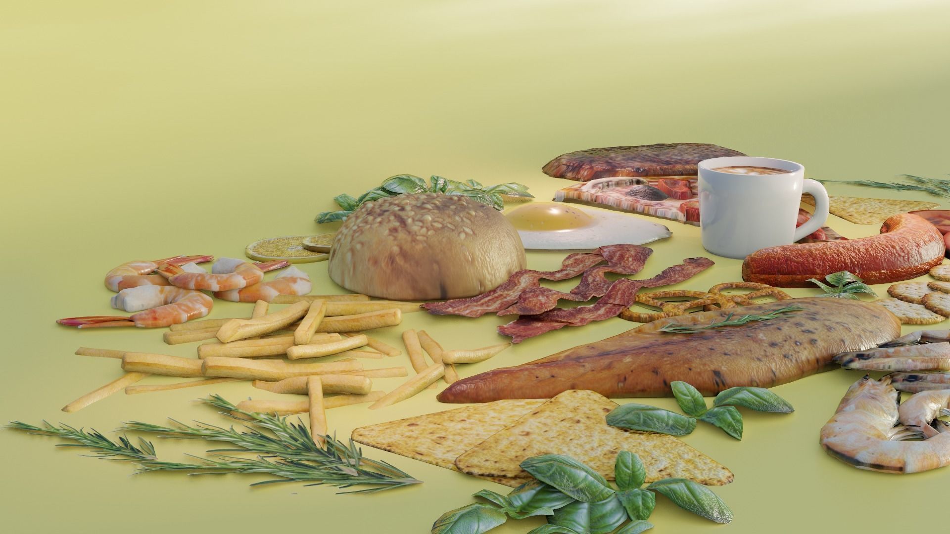 food set pack 3D model_3