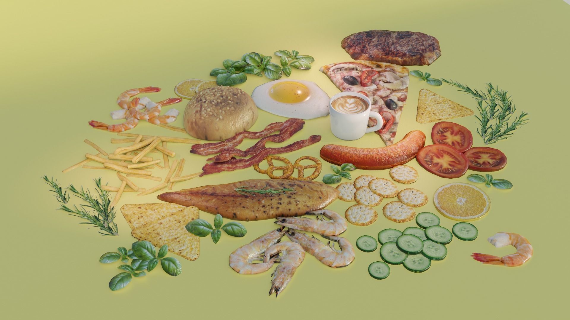 food set pack 3D model_4