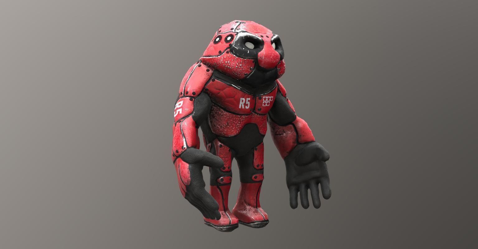 R5 robot Low-poly 3D model_1
