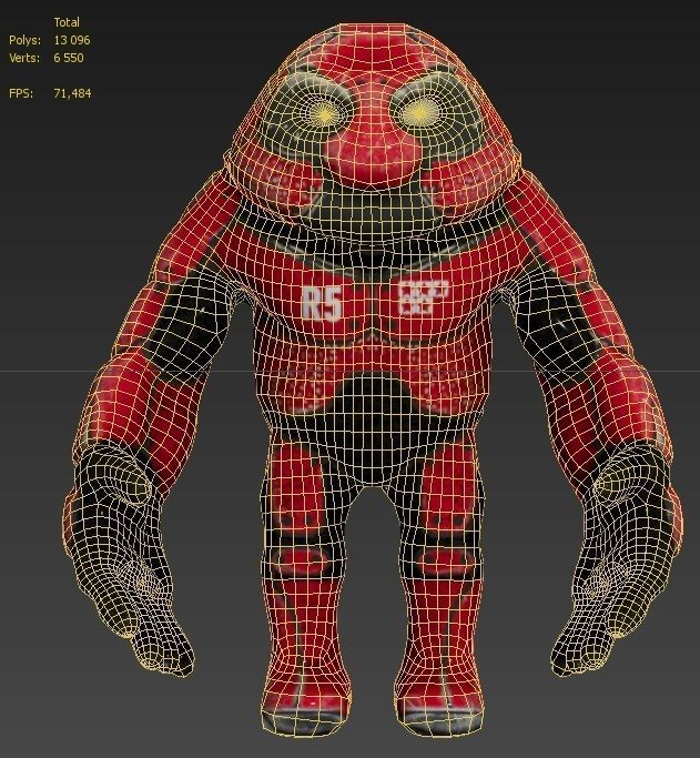 R5 robot Low-poly 3D model_5