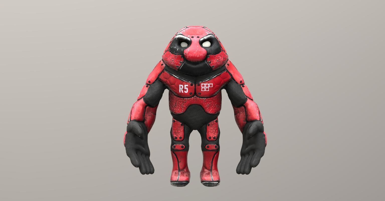 R5 robot Low-poly 3D model_0