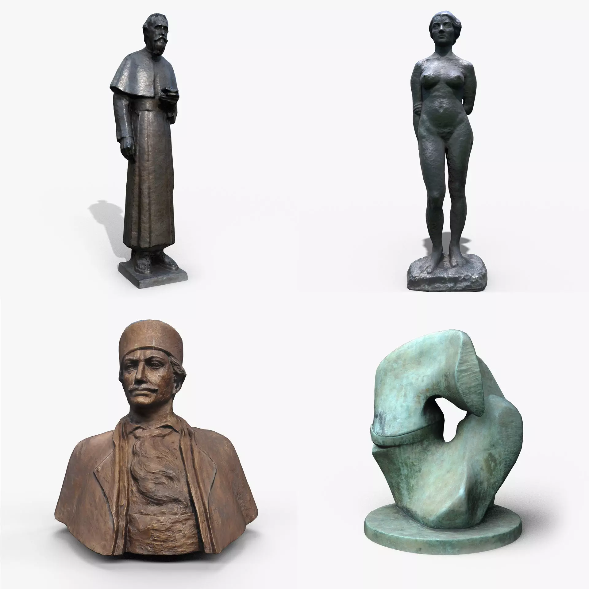 Game Ready Statues statue of person 3D Model Collection_0