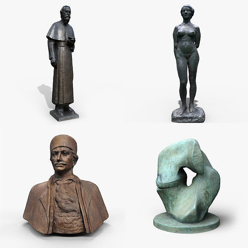 Game Ready Statues statue of person 3D Model Collection