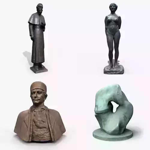 Game Ready Statues statue of person 3D Model Collection Game Ready Statues statue of person 3D Model Collection