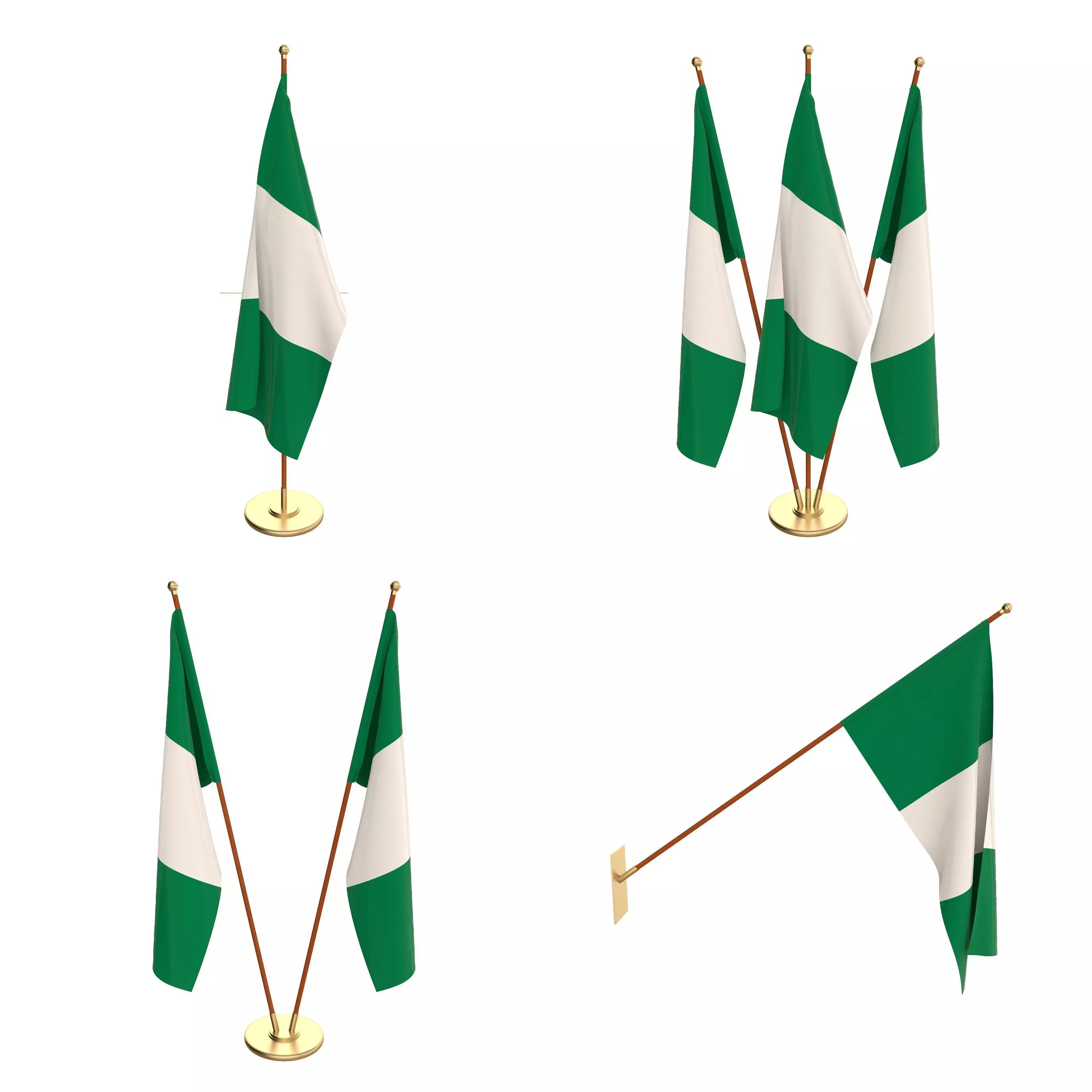 Nigeria Flag Pack 3D model_0