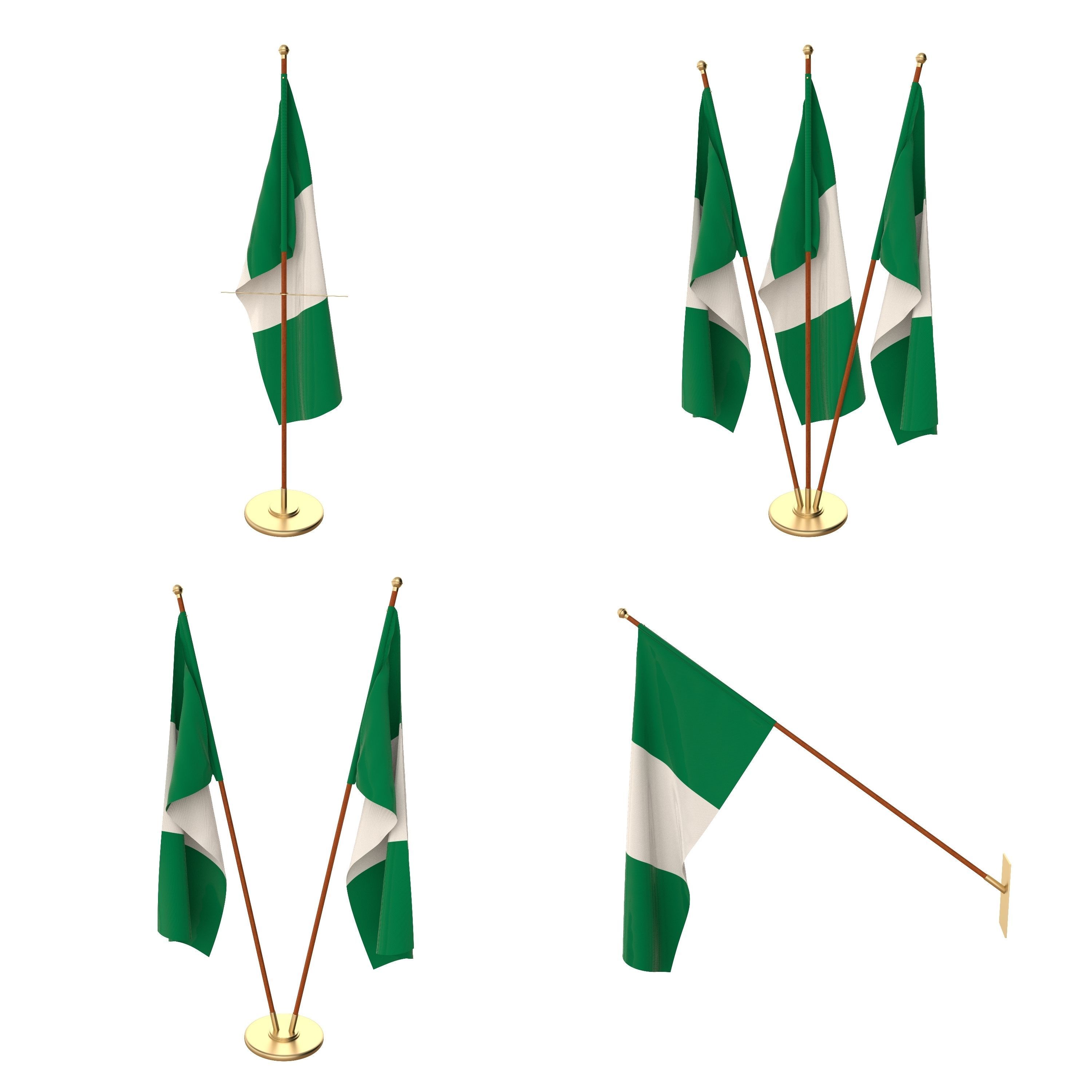 Nigeria Flag Pack 3D model_1