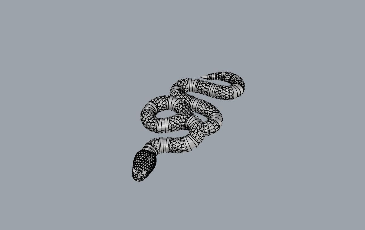 Pendant Snake Gucci 3D print model 3D print model_12