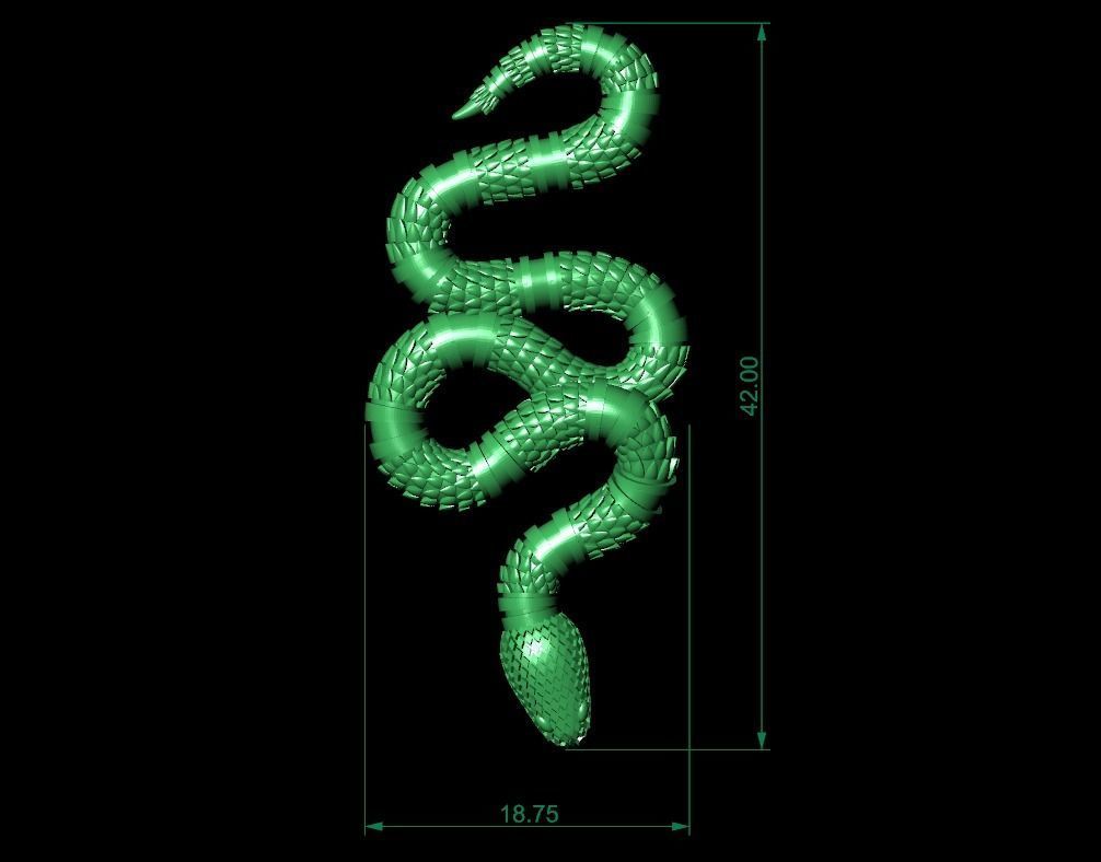 Pendant Snake Gucci 3D print model 3D print model_5