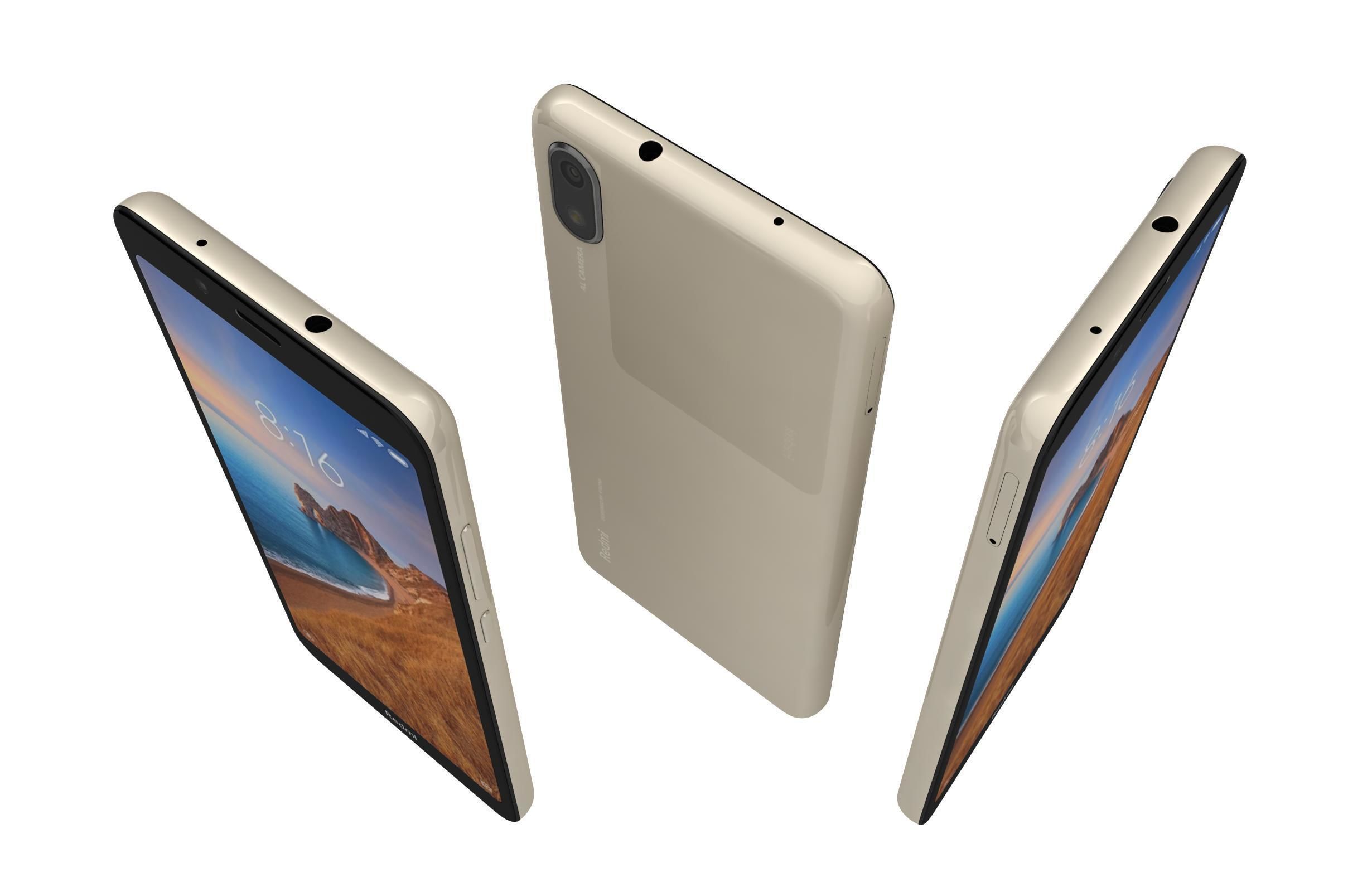 Xiaomi Redmi 7A Matte Gold 3D model_3