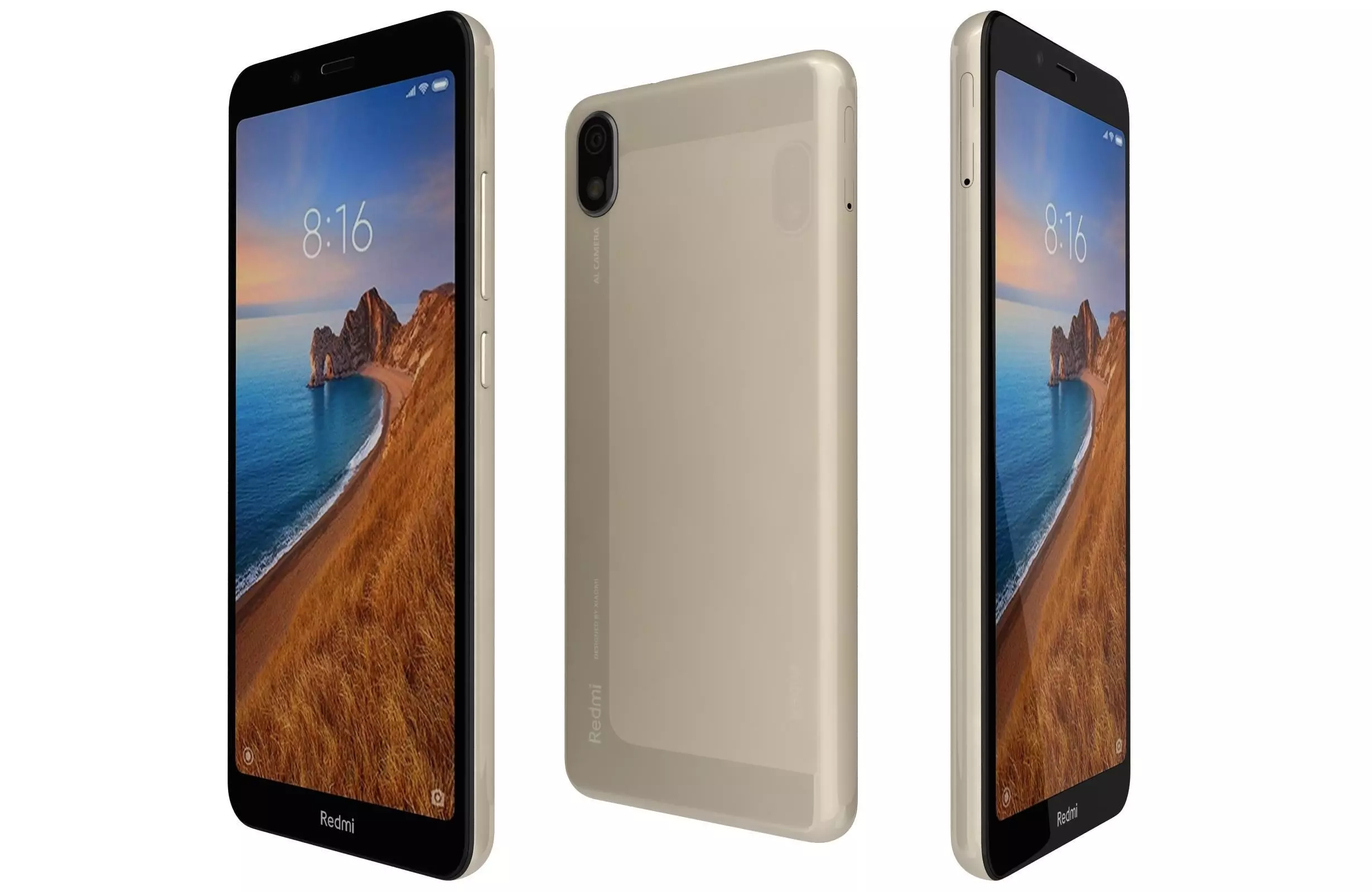 Xiaomi Redmi 7A Matte Gold 3D model_0