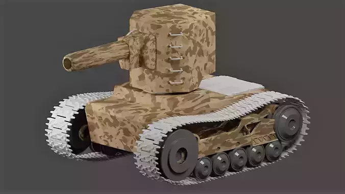 kv 2  heavy battle tank Free low-poly 3D model