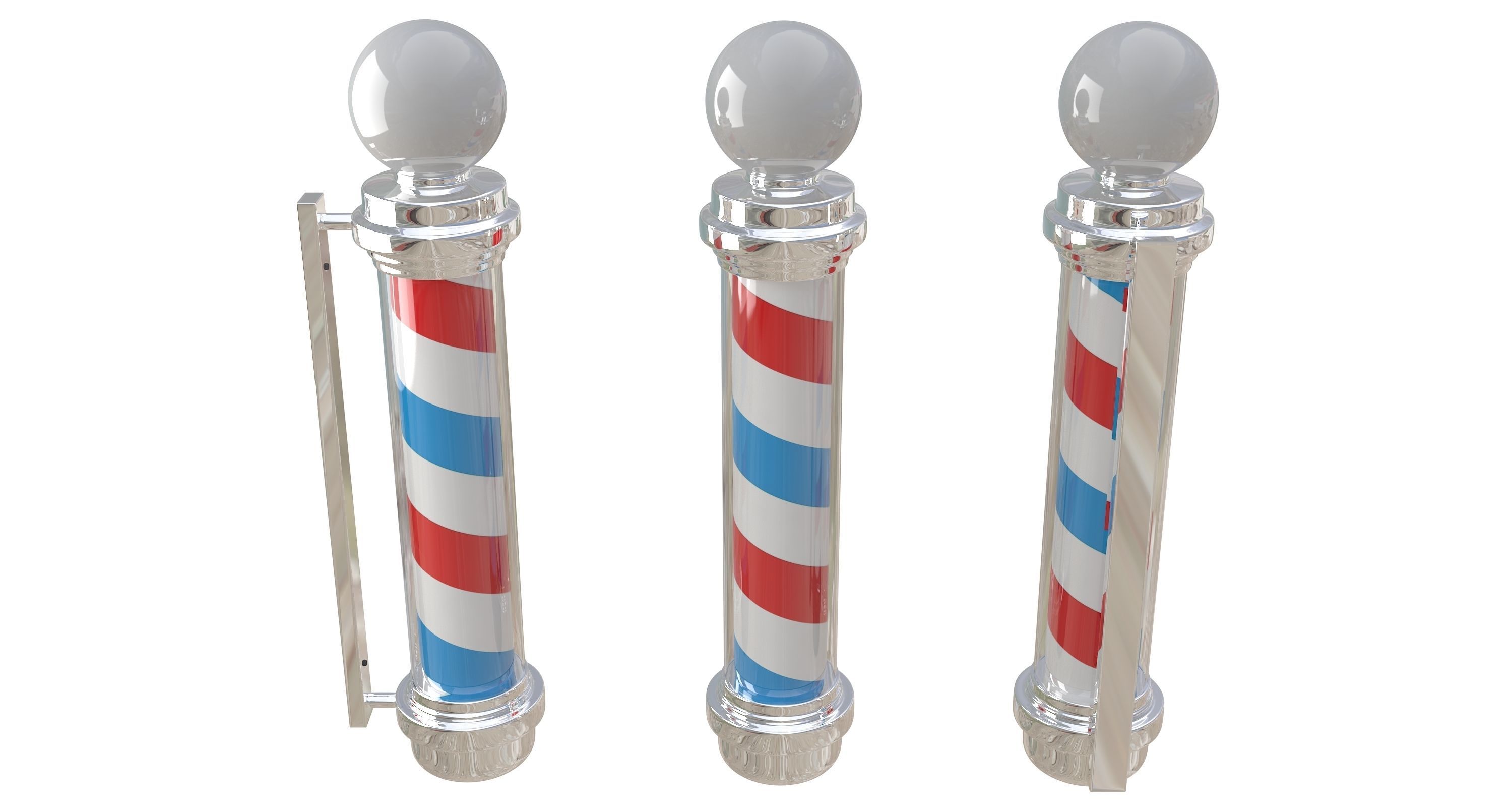 Barber Shop Pole 3D model_4