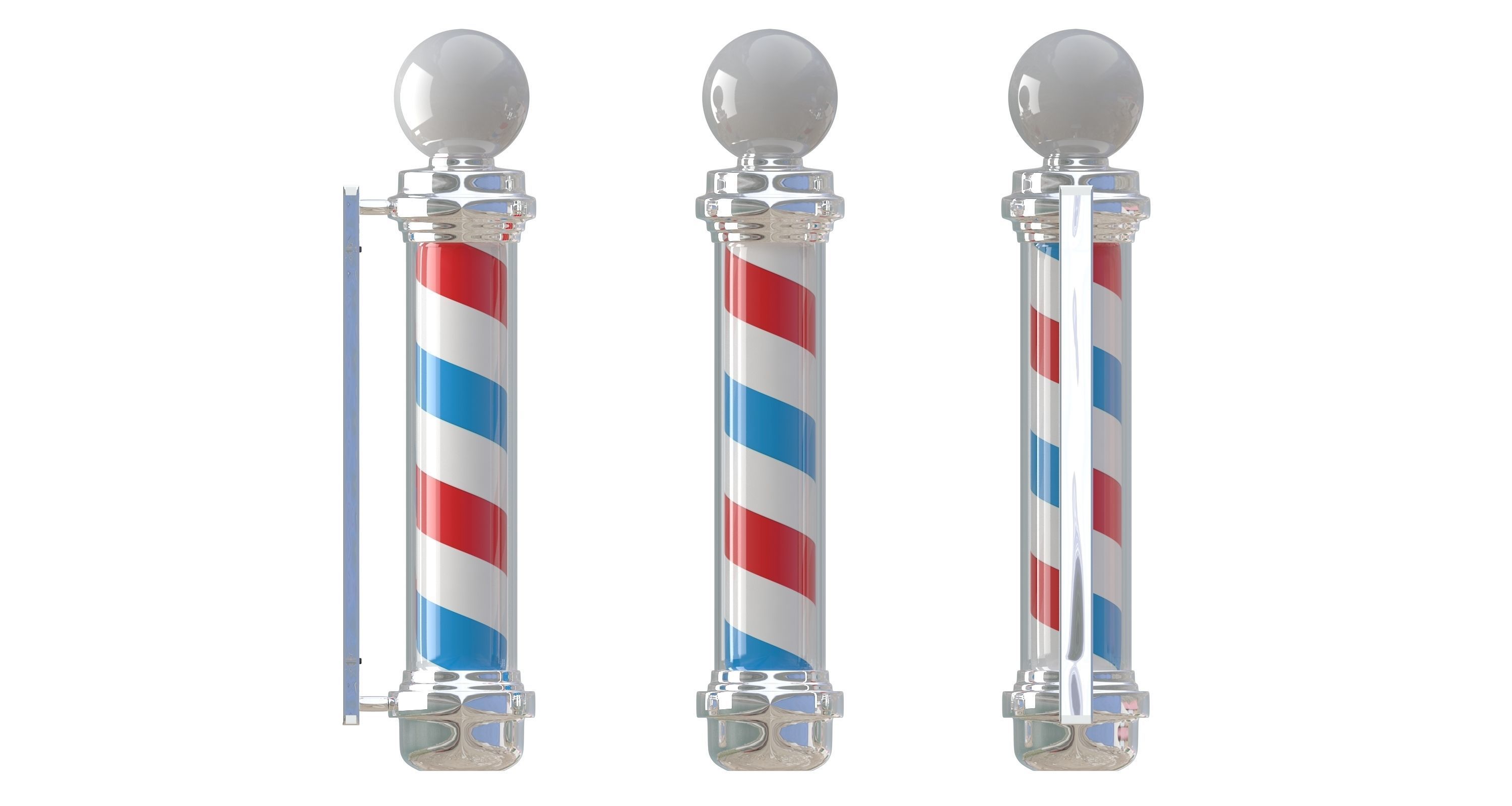 Barber Shop Pole 3D model_3