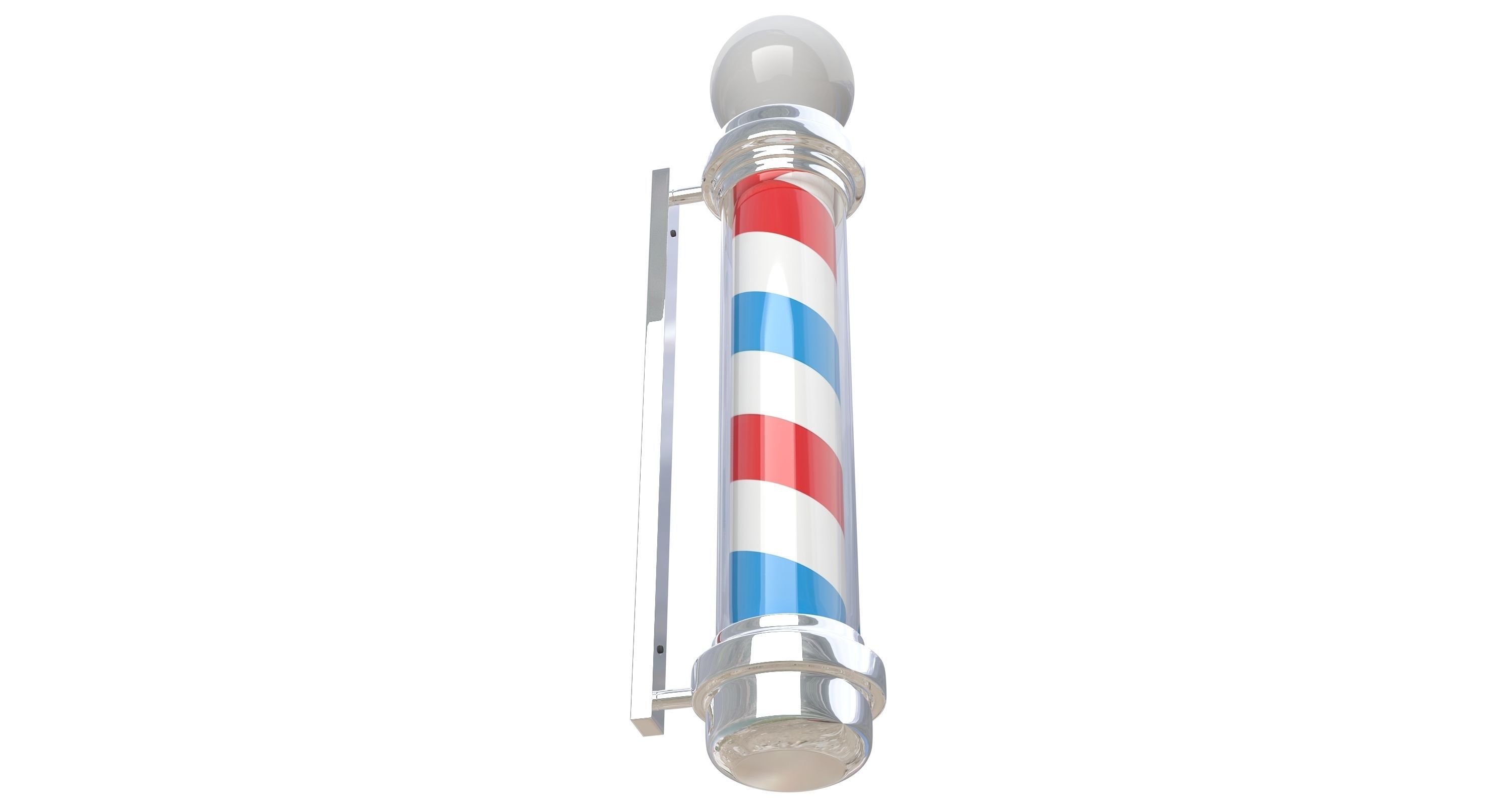 Barber Shop Pole 3D model_2