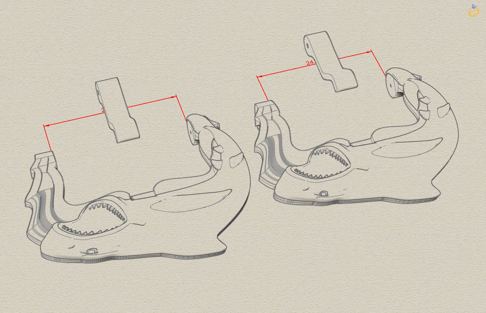 shark and an open jaw of teeth 3D print model_17