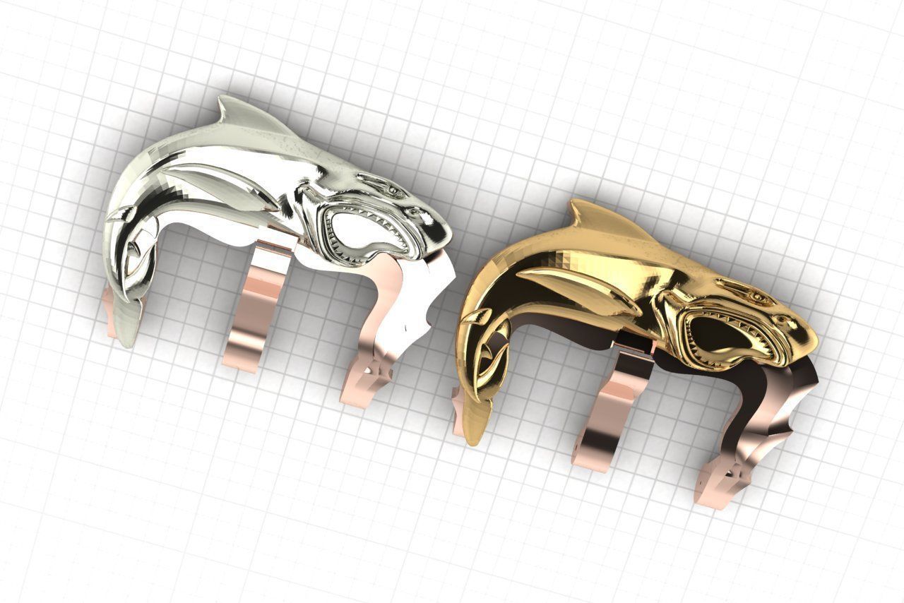 shark and an open jaw of teeth 3D print model_16