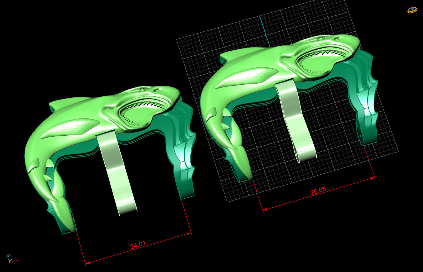 shark and an open jaw of teeth 3D print model_5