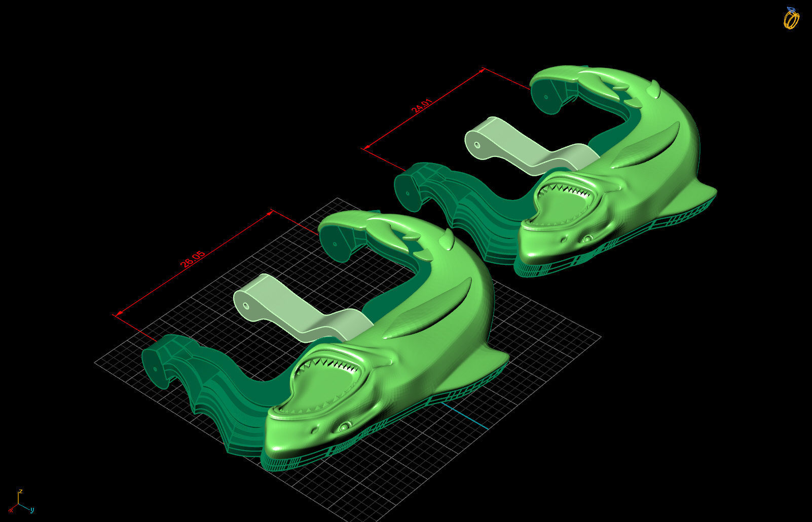 shark and an open jaw of teeth 3D print model_4