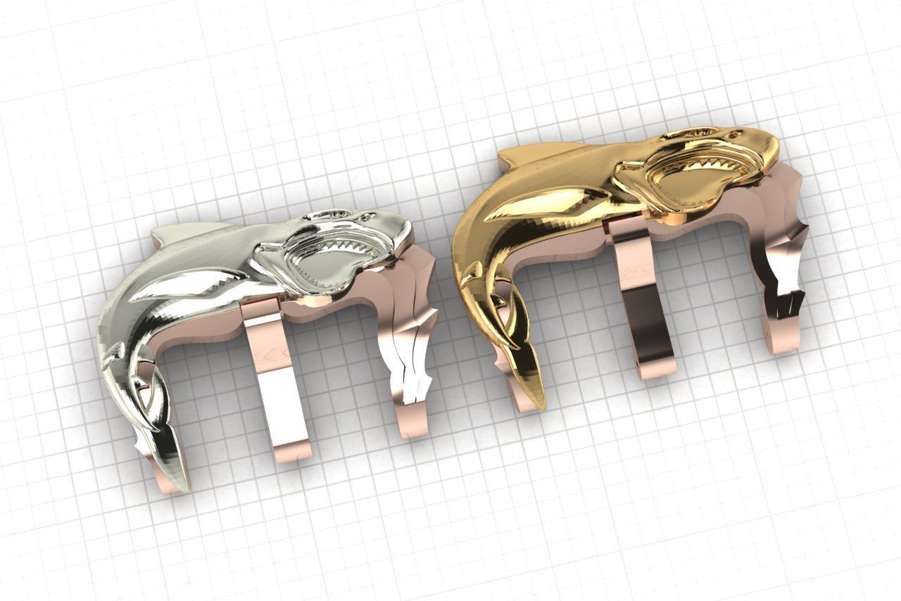 shark and an open jaw of teeth 3D print model_15