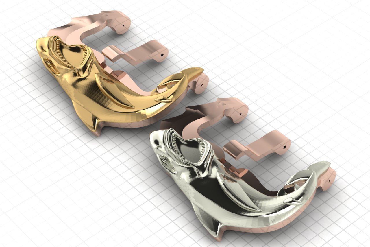 shark and an open jaw of teeth 3D print model_14