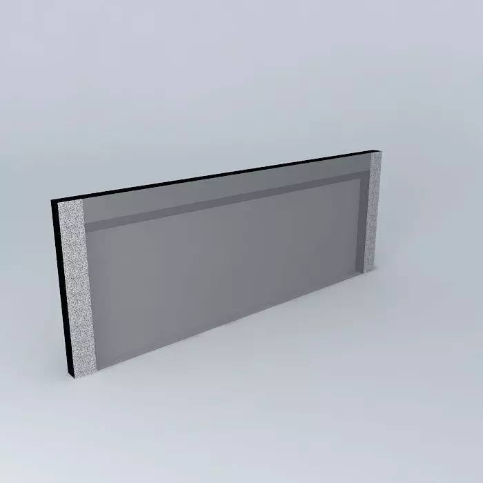 TV set glass panel Free 3D model_0