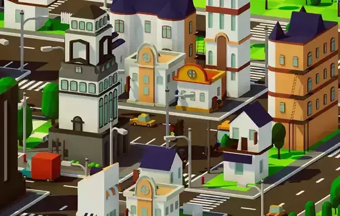 Cartoon City - Low Poly Assets