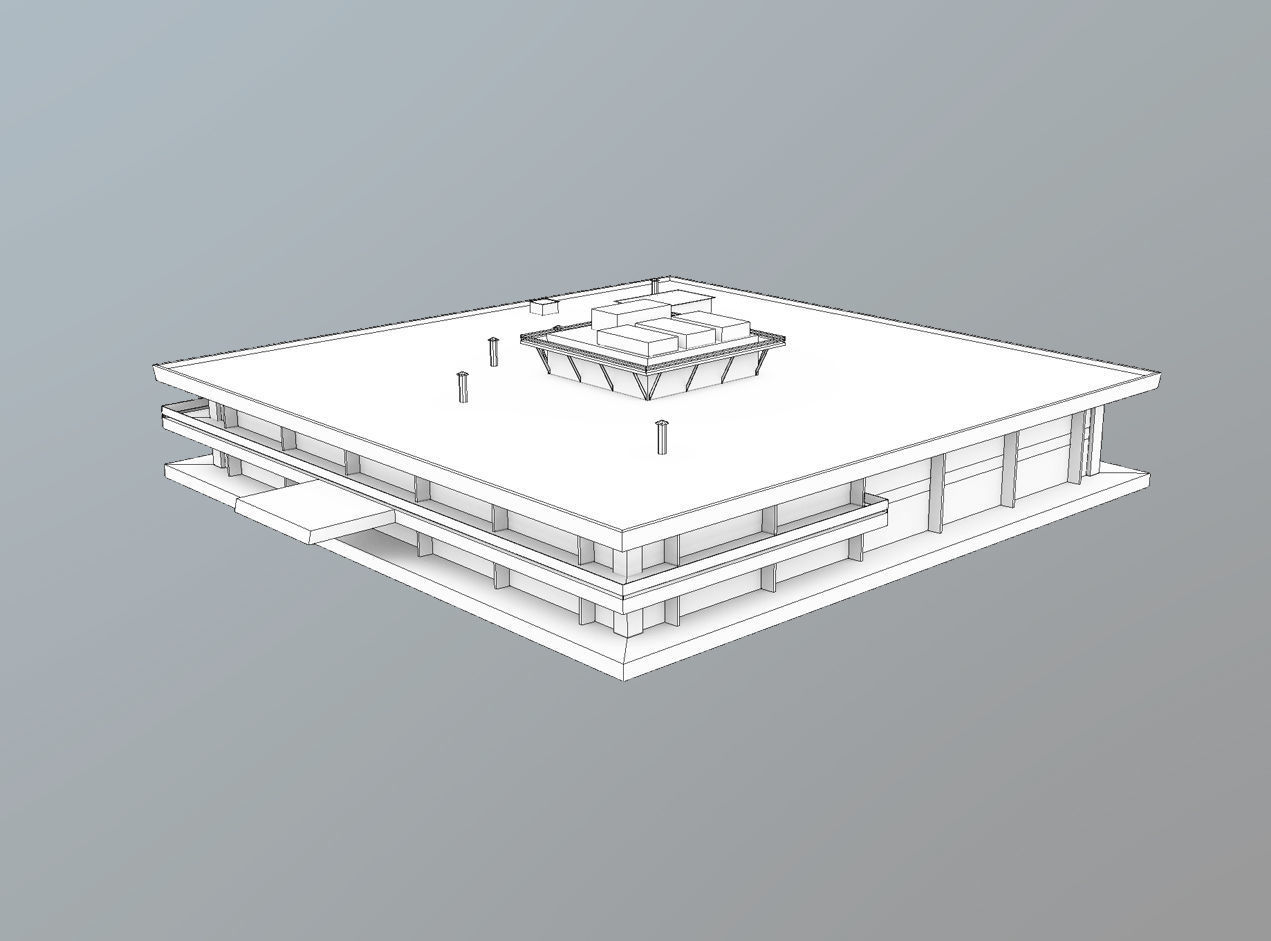 Airport Terminal UUEE TerminalB Arrival1 Low-poly 3D model_9