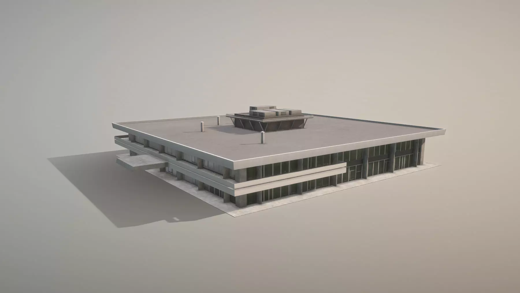 Airport Terminal UUEE TerminalB Arrival1 Low-poly 3D model_0