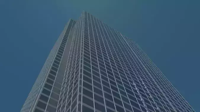 3d Buildng skyscraper in sky