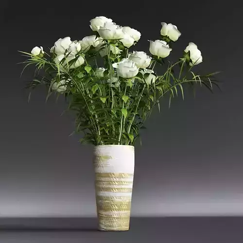 FLOWERS 6 roses in vase