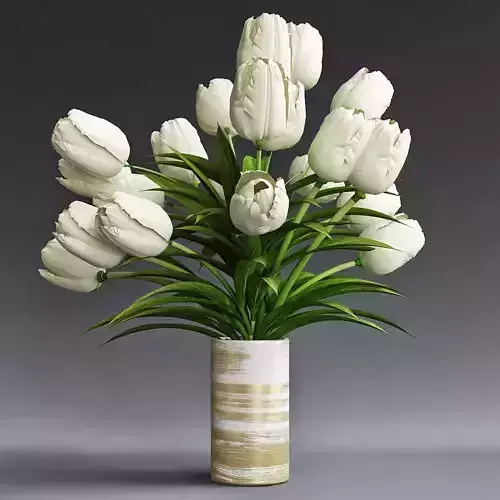 FLOWERS 7 tulips in vase