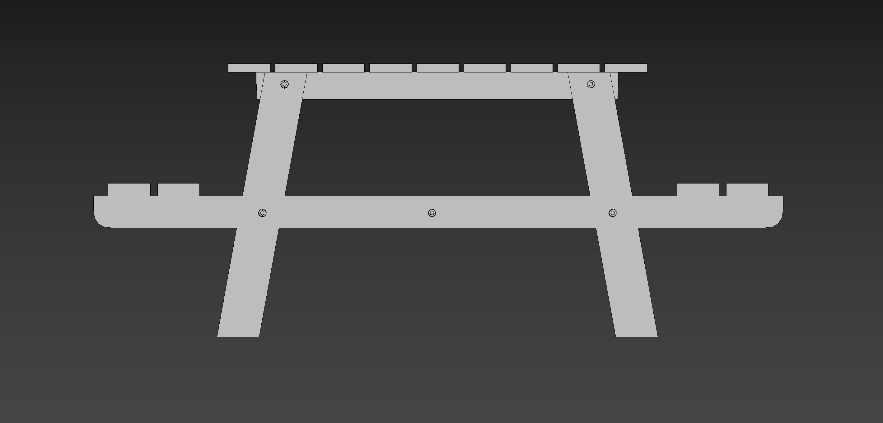 Bench picnic table Free low-poly 3D model_3