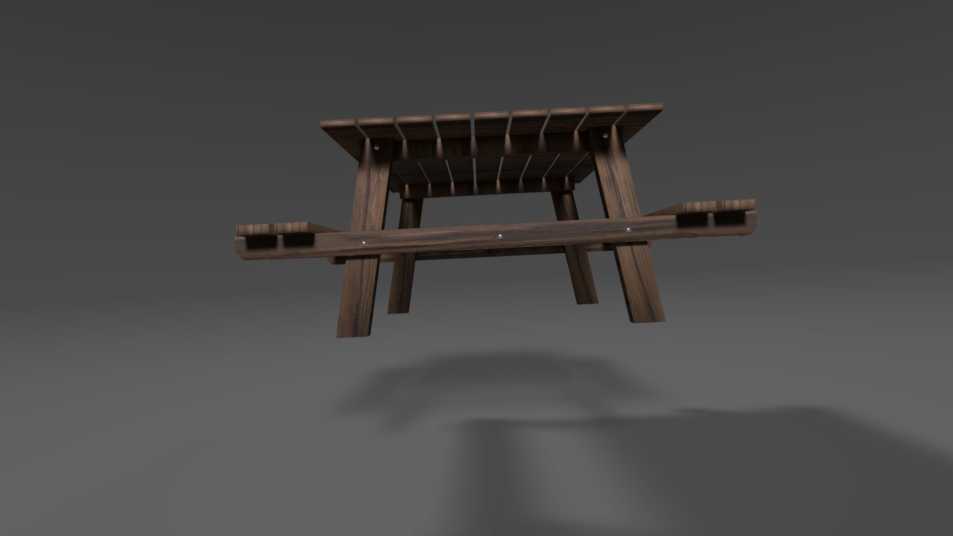 Bench picnic table Free low-poly 3D model_1