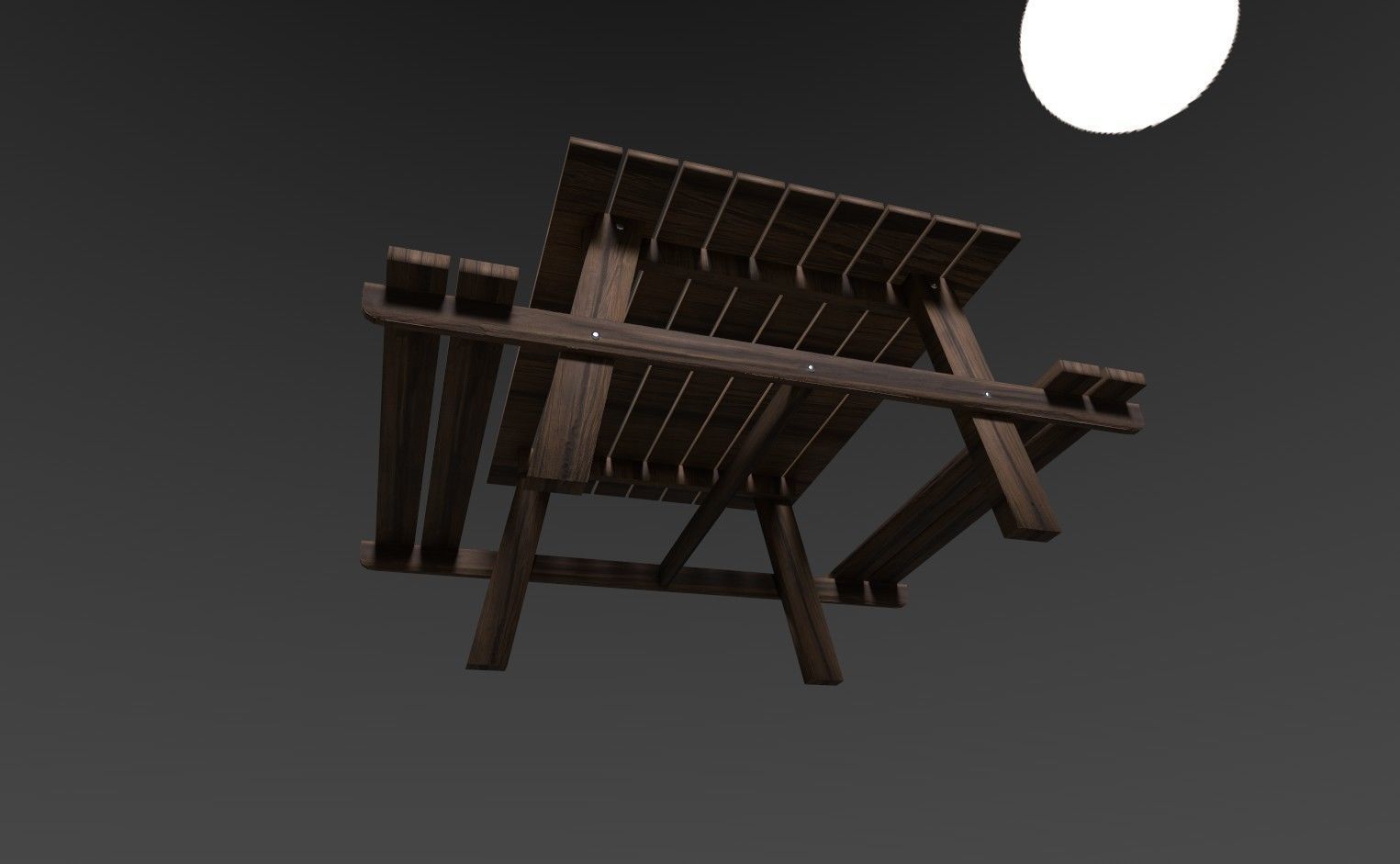 Bench picnic table Free low-poly 3D model_2