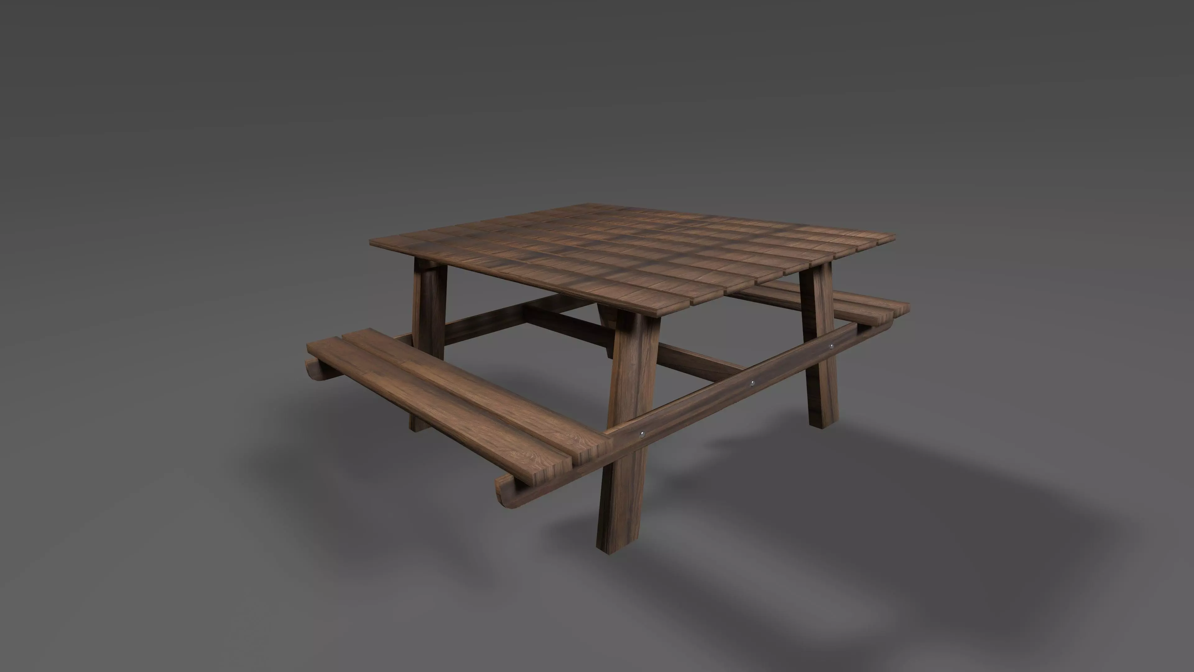 Bench picnic table Free low-poly 3D model_0