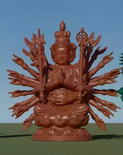 Buddhad buddha statue Low-poly 3D model