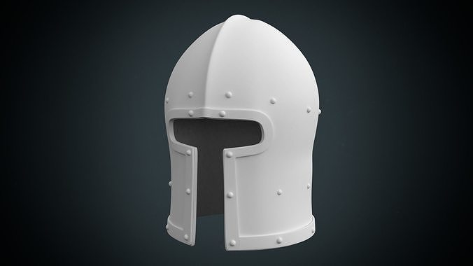 Barbute medieval helmet 3D print model