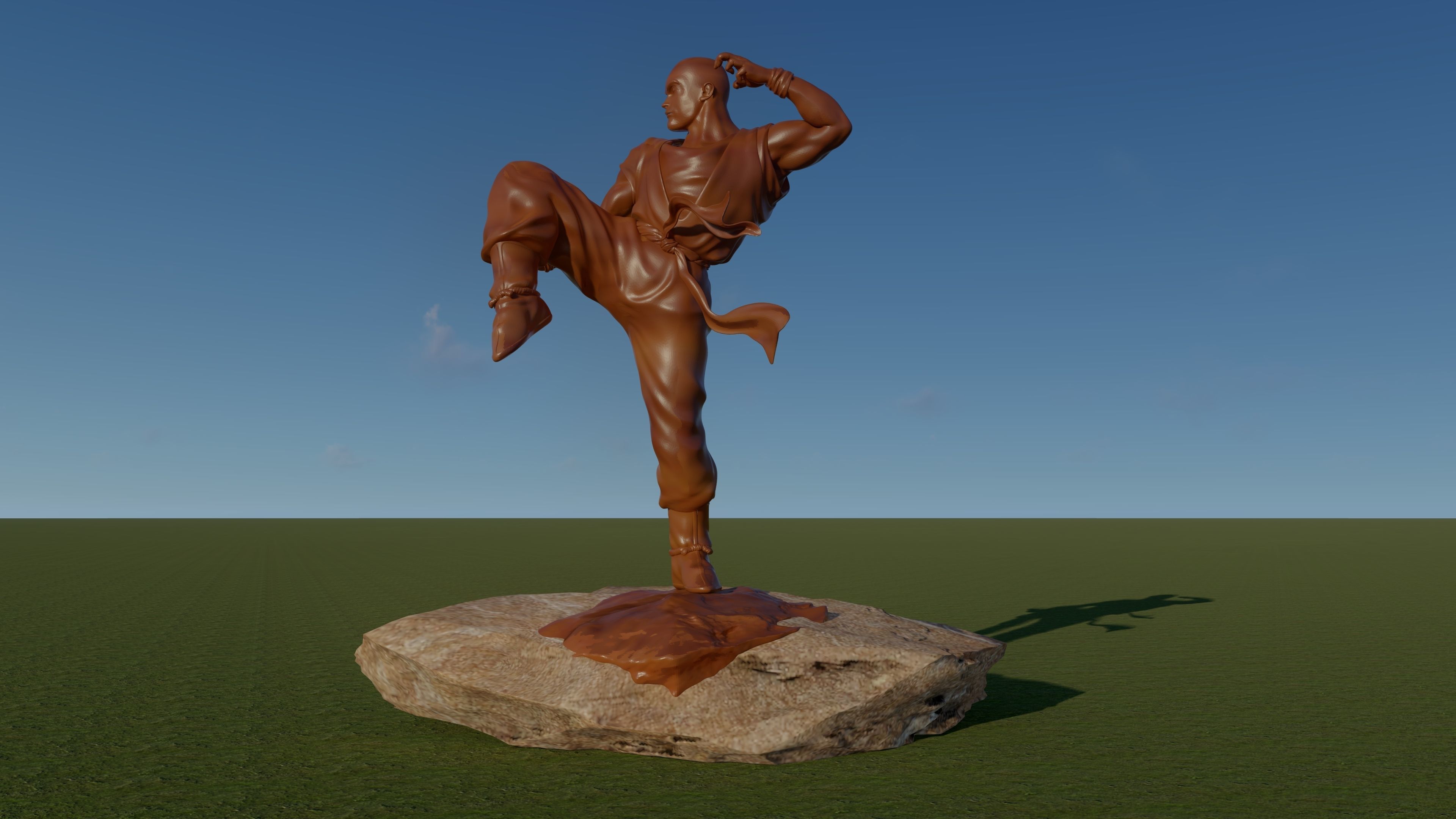 Buddhad chinese statue Low-poly 3D model_4
